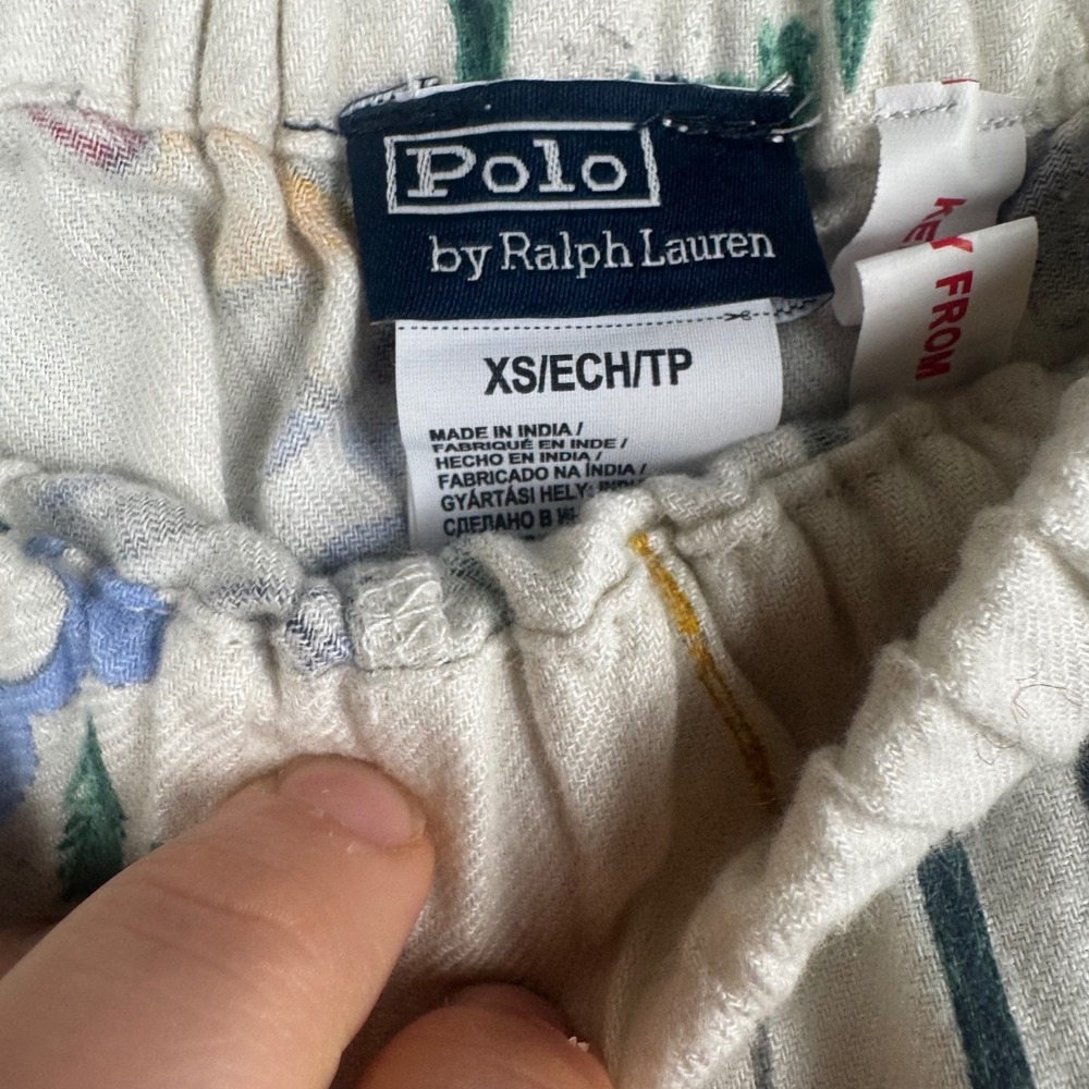 NWT Polo Ralph Lauren Cream SKI TRAVELER Madison FLANNEL Pajama Set Women's XS - Picture 11 of 11